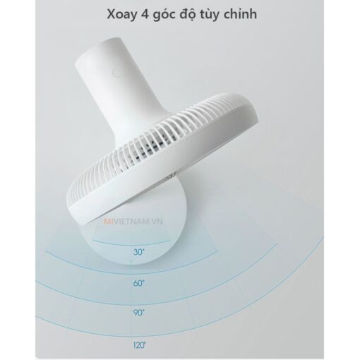 Quạt tích điện xiaomi gen 3 có thể Điều Chỉnh 100 Tốc Độ Gió, 4 Góc Độ Xoay