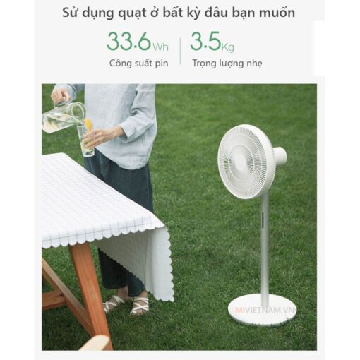 Quạt tích điện Xiaomi Gen 3 được trang bị pin Li-ion với dung lượng 33.6Wh