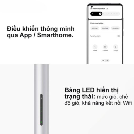 quạt tích điện xiaomi gen 3 pro 8 có nhiều phương thích điều khiển thông minh