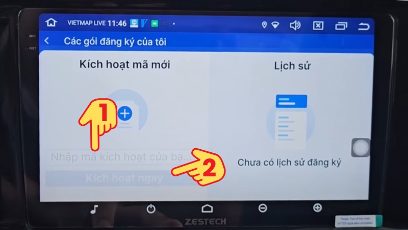 Bước 2: Nhập mã kích hoạt vietmap live pro là ok