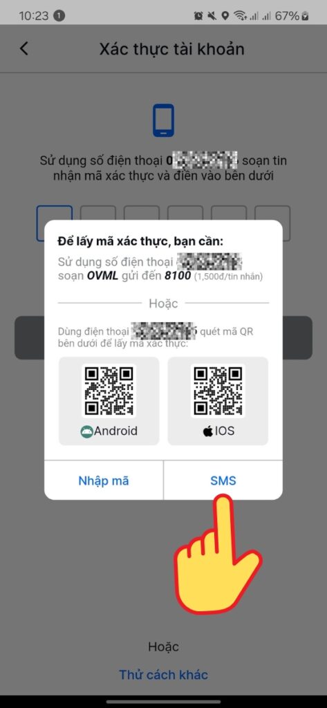 Cách đăng kí tài khoản Vietmap Live Pro trên điện thoại: Bước 5: lấy mã xác thực