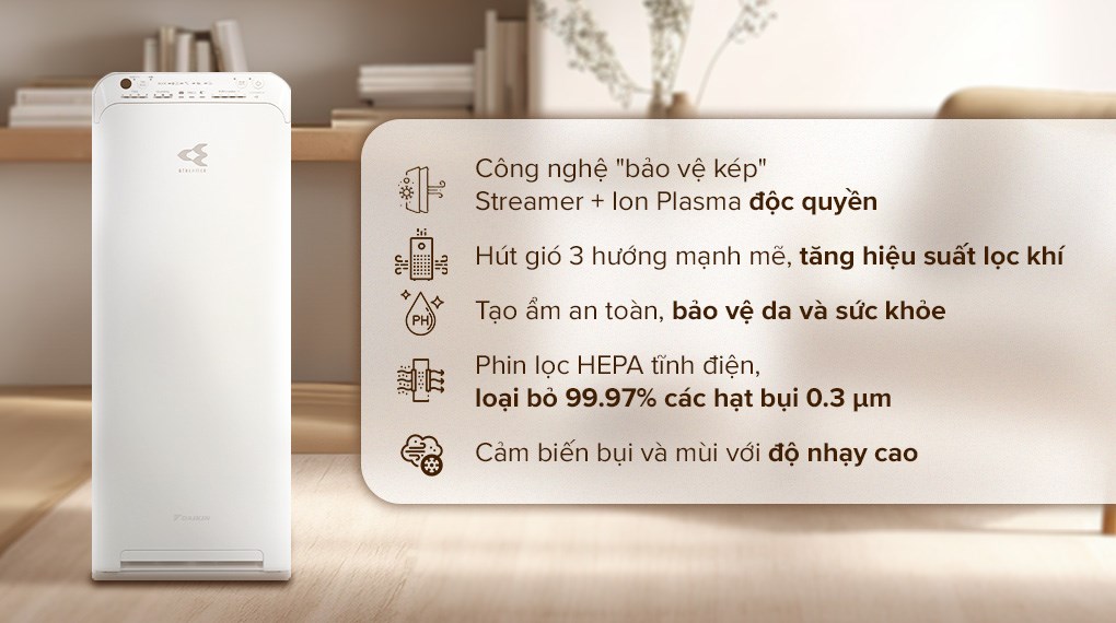 Máy lọc không khí tạo ẩm Daikin MCK55TVM6 