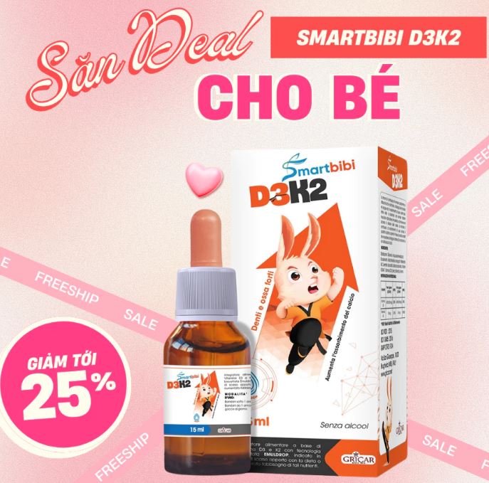Vitamin D3k2 nào tốt cho bé: Siro Smartbibi D3K2 