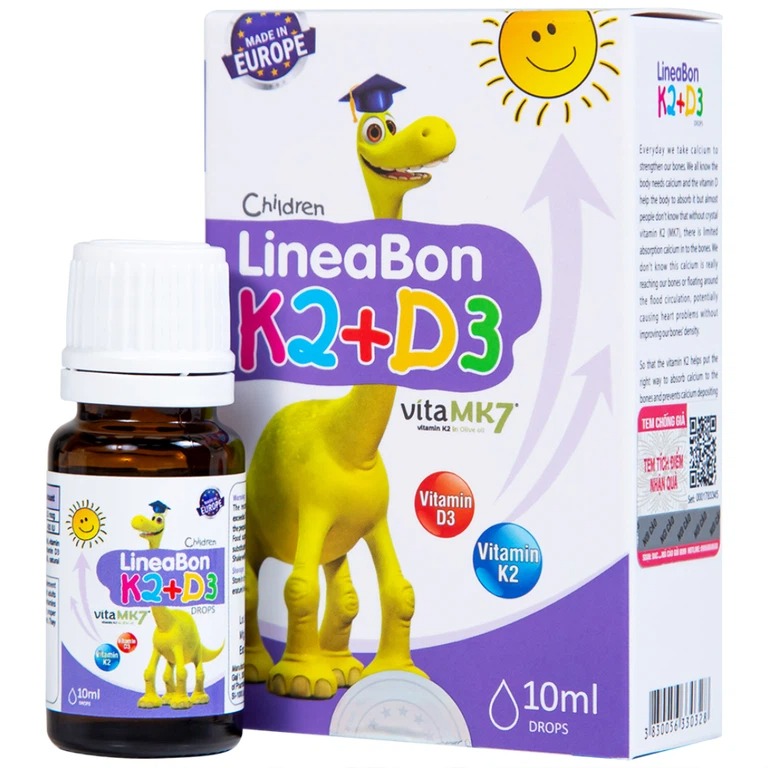 Vitamin d3 k2 cho trẻ sơ sinh loại nào tốt: Siro Lineabon K2+D3