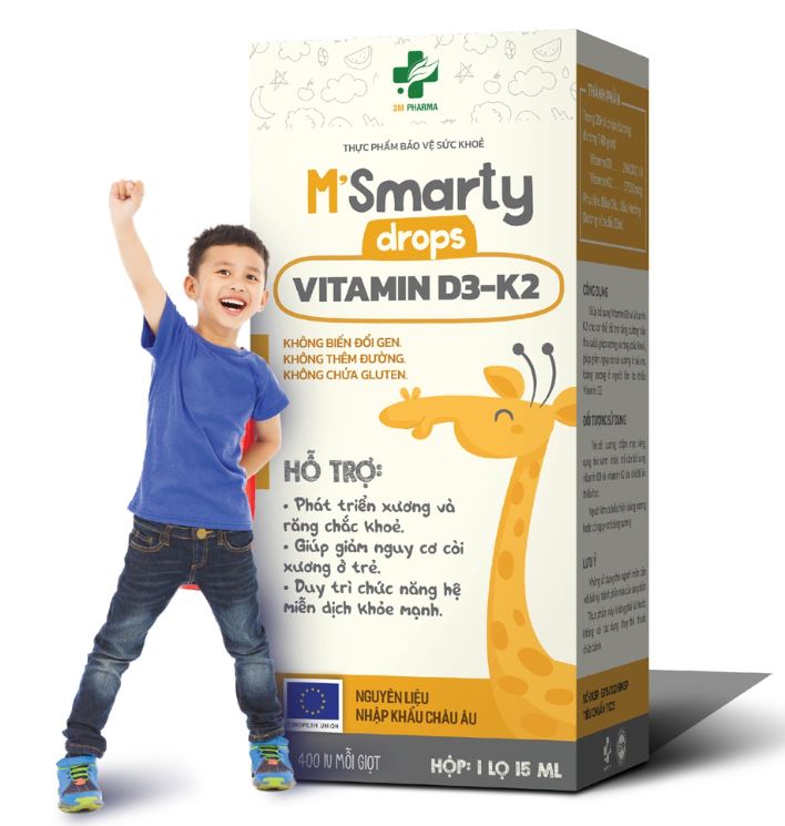 Siro MSmarty D3 K2 – Giai phap Viet ho tro xuong chac rang khoe cho be tu 0 thang
